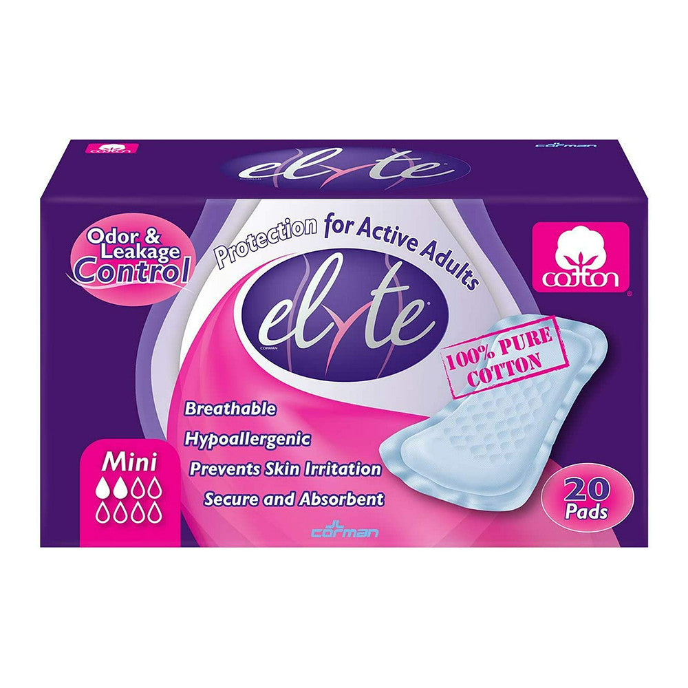 Elyte Incontinence Pads For Active Adults Mini, 20 Ea